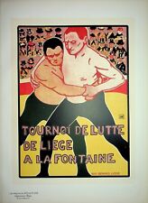 RASSENFOSSE : Les lutteurs - Lithographie originale signée, 1900