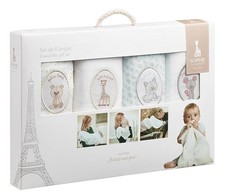 Set de 4 langes lavables Sophie la Girafe - en tissu 100% coton pour bébé - m...