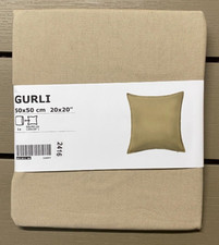 Housse de coussin IKEA GURLI, beige, 50x50 cm, 20x20", 100% coton, NEUVE