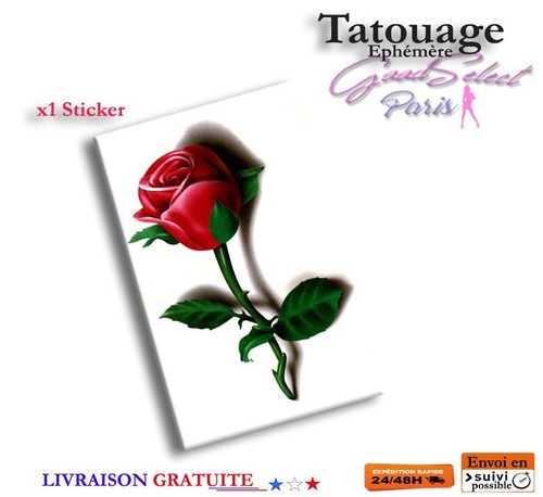 Tatouage temporaire rose - temporaire, -rose