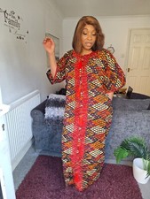 African Ankara Print Dress Ankara Fashion Stylish Free Size Boubou UK 12 - 18