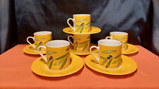lot 6 coffee cups and saucers guy degrenne service ouliveiro olive branch