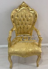 Fauteuil Still Luigi XV Baroque Empire Or Tissu Damassé AL2729