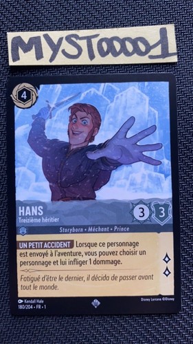 Carte lorcana disney tcg - carte, hans