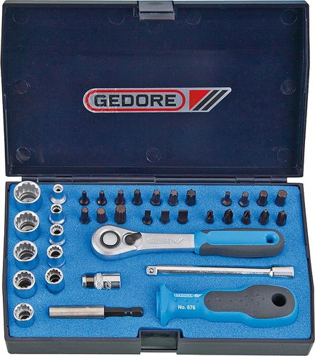 Jeu douilles gedore 37 - de, 1/4"