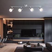 Plafonnier Lampe Salle à Manger Rails pour Éclairage Argent Réglable LED