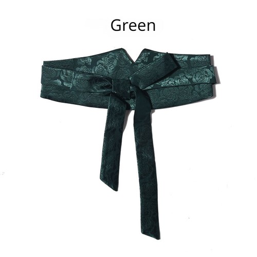 Femme satin rose floral obi - satin,
