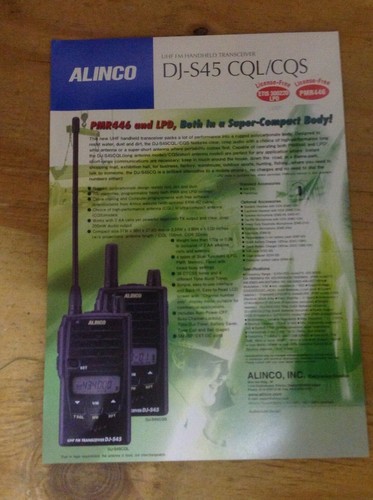 Alinco s45t s45 dépliant - dj-s45t/e/s45,
