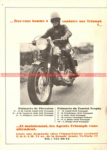 Publicité triumph 650 - publicité,