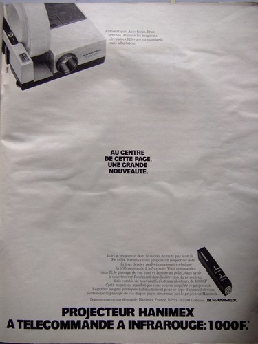 Publicité projecteur hanimex - publicitÉ,