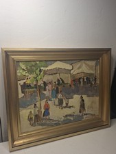 Rare Tableau Huile Sur Toile