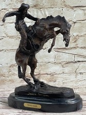 Western Style Frederic Remington Signée Bronze Statue Lost Cire Méthode Figurine