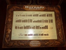 Vintage Hornady Bullets Ammunition Store Display Bullet Board Sign