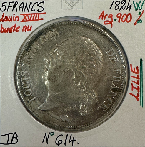 Francs louis xviii - xviii, 1824w