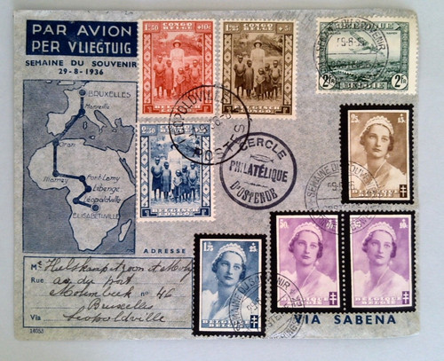 Belgian congo 1936 sabena - belgian,