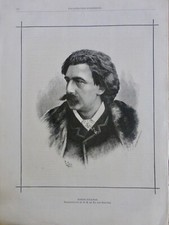 1887 CELLO MUSIC CELLIST JOSEPH HOLLMAN 1 OLD NEWSPAPER