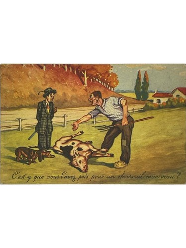 Carte postale humoristique - , –