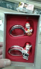 2 Porte Serviettes Père Noël Résine Recouverte Argent 925