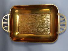 Corbeille à pain laiton fond martelé Art déco style WMF vers 1930 C088