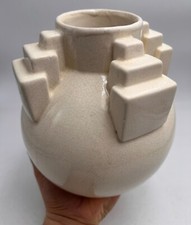 Crackled Ceramic Art Deco Vase