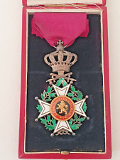 Belgium: Order of Leopold, Knight, with swords, in its case, 40x65 mm