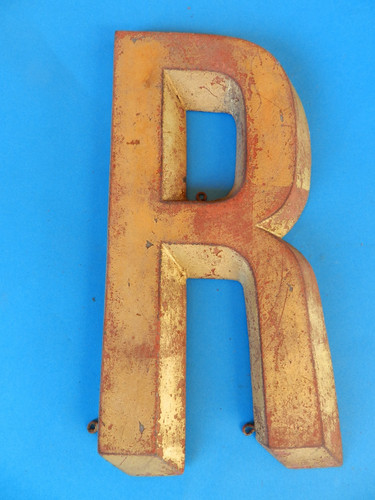 Lettre zinc doré - lettre, en