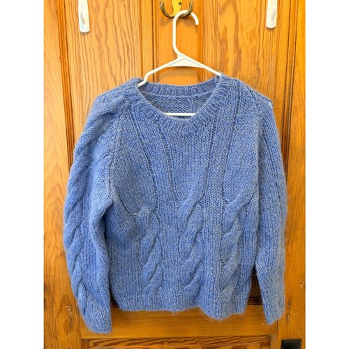 Cornflower blue mohair - mohair, cable