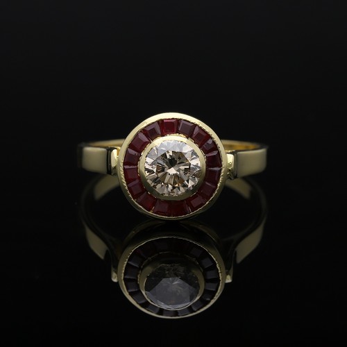 Bague vintage diamant rubis