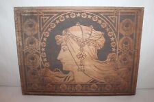 Beautiful engraved wooden board "Art Nouveau woman" for engraving printing