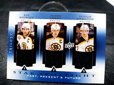 2013-14 UDC, BOURQUE/CHARA/HAMILTON, TRILOGY STAR SPOTLIGHT 3 JERSEYS, NHL CARDS