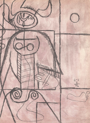 Lithographie corbusier 1956 - lithographie, le