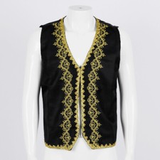 Men Victorian Waistcoat Gilet Sleeveless Dress Jacket Top Showman Costume Retro