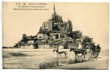 Old postcard - Mont St Michel (50) - GENERAL VIEW AND GENETS CAR - (23) New