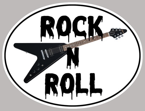 Sticker ovale rock roll - sticker,