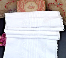 OLD CRINOLINE EMBROIDERED COTTON CRINOLINE STOCKINGS with grape bunches 19th century