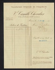 RENNES (35) FELT & STRAW HAT FACTORY "Vve Camille CHEVALIER" in 1917