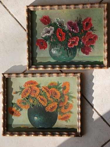 Paire tableaux nature morte - nature,
