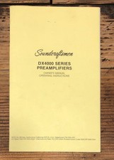 Soundcraftsmen DX4000 Preamp / Preamplifier Owners / User Manual *Original*