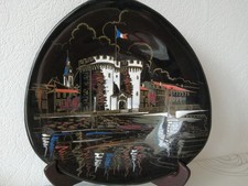 RARE- Assiette Vernissé de LONGWY Inaltérable MURALE " VERDUN PORTE CHAUSSÉ"