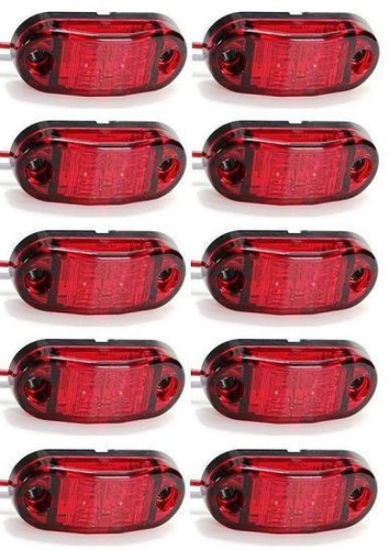 10x feux led rouge - 10x, 12v
