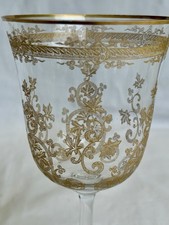 GRAVE BACCARAT CRYSTAL FOOT GLASS MODEL LAFAYETTE GOLD SIGN 13.5 CM