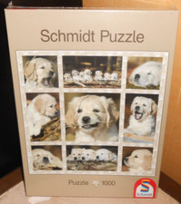 puzzle carré 1000 pièces CHIOTS (chien, labrador, golden retriever),sous blister