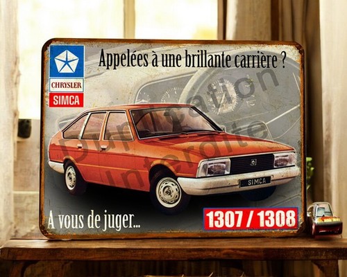 Plaque métal vintage simca - plaque,