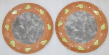 SET 2 ~ ESSEX COLLECTION BOIS D'ARC TUTTI FRUITTI PEAR DESSERT PIE SALAD PLATES