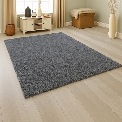 Tapis shaggy gris moderne - moderne, et