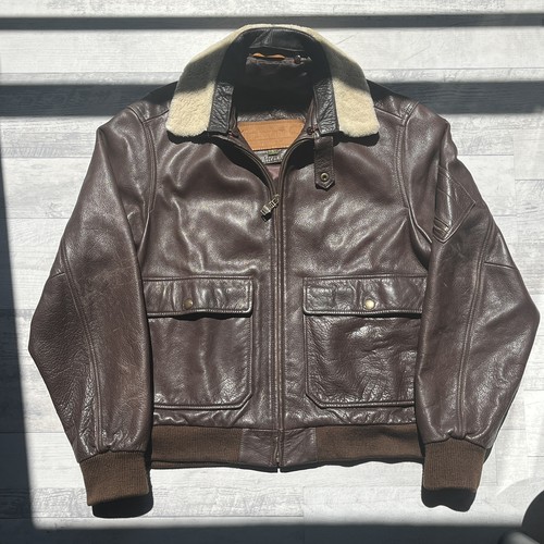 Veste cuir aviateur - en, marron