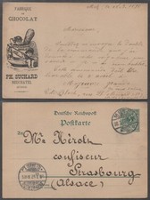 SUCHARD CHOCOLATE - GERMANY / 1898 ADVERTISING POSTAL STATIONERY CARD - USED