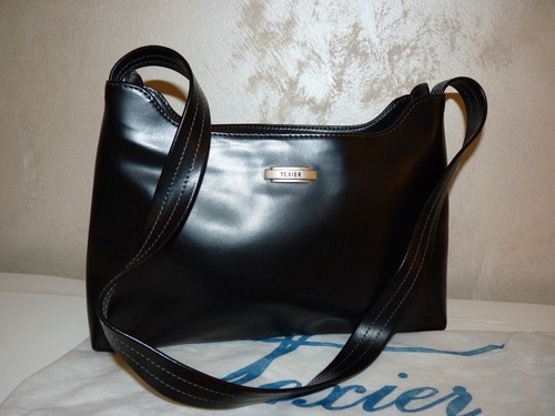 Sac main texier cuir noir - sac,