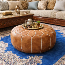 Handmade Moroccan Leather Pouf