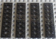 4 x Lego Black Technic Plate